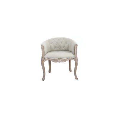 Fauteuil Capitonné Classique Beige WADIGA