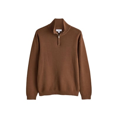 Pull texturé à col zippé NEXT