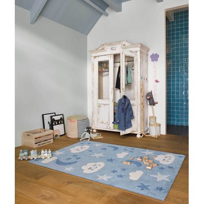 Tapis enfant tufté motif nuage et étoiles , LALELU SMART KIDS
