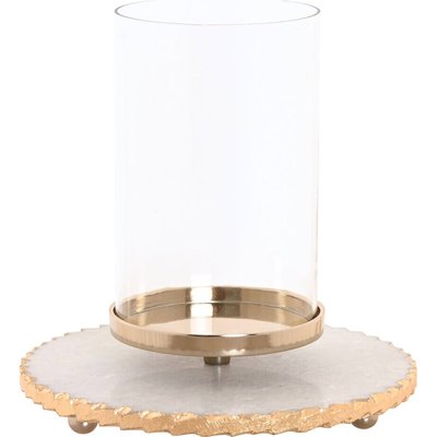 Photophore en verre et marbre  doré style moderne RECOLLECTION