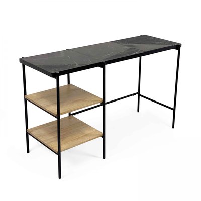 Bureau console en marbre et manguier massif, PAHELI OVIALA