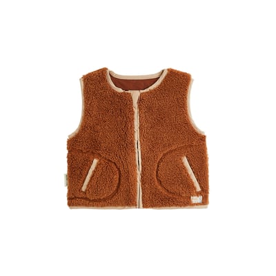 Veste sans manches enfant en sherpa Moka PETIT BEGUIN