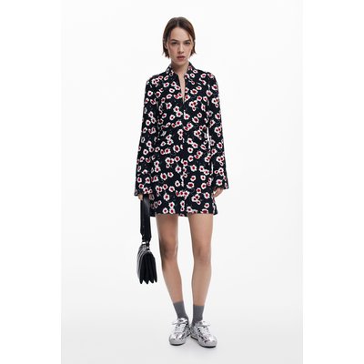 Robe chemise courte à fleurs DESIGUAL