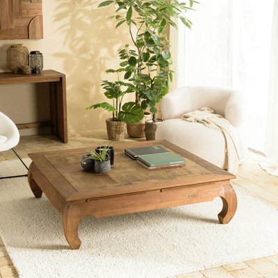 Table opium teck recyclé décor mosaïque SWING PIER IMPORT
