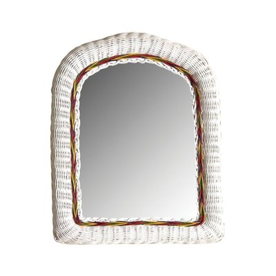 Miroir en moelle de rotin laqué blanc AUBRY GASPARD