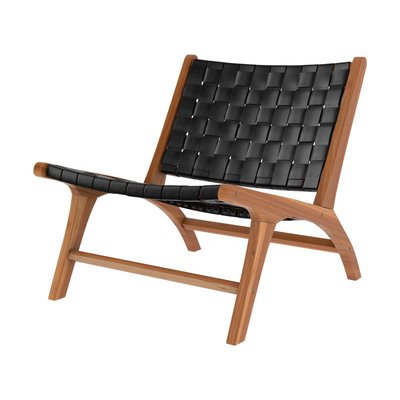 Fauteuil en teck et cuir - KUNA RENDEZ-VOUS DÉCO