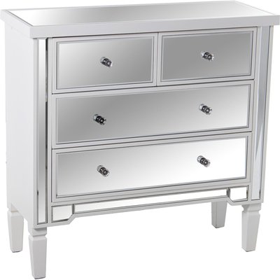 Commode blanche élégante finition bois chic RECOLLECTION