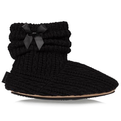 Chaussons Bottillons Tricot et Nœud satin ISOTONER