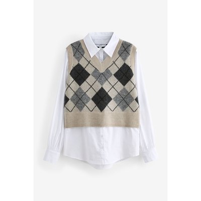 Chemise débardeur en maille superposée NEXT