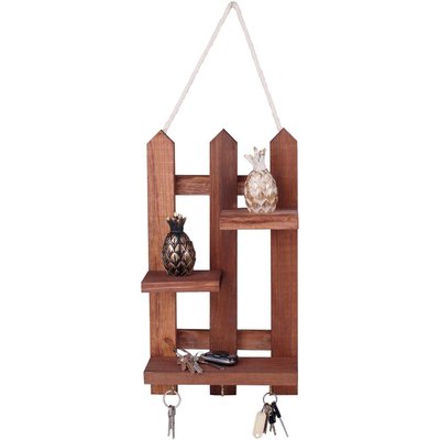 Etagère décorative en bois avec supports à clés Key HANAH HOME