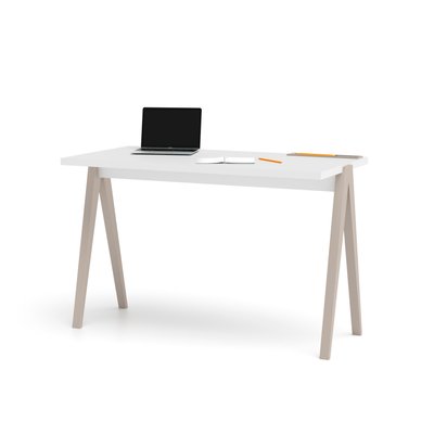 Bureau en mélamine et hêtre cérusée, Colmar XL HERDASA