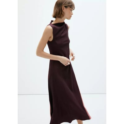 Robe texturée avec détail froncé MANGO