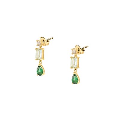 Boucles d'oreilles en argent 925 et oxyde de zirconium multicolore CLEOR