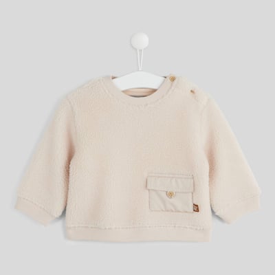 BOUT'CHOU - Pull manches longues col rond uni effet mouton - NATUREL - Masculin BOUT'CHOU