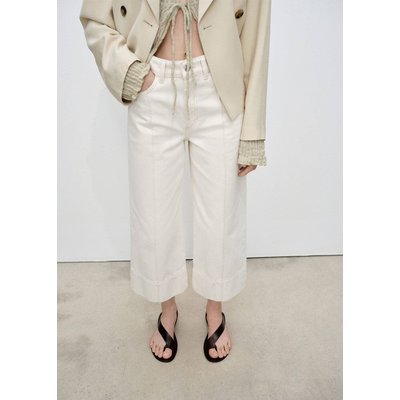 Jean wideleg crop coutures MANGO