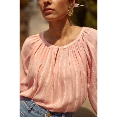 Blouse manches longues col rond imprimé à rayures BEVIN LA PETITE ETOILE