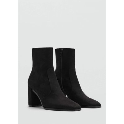 Bottines talon bloc suédine MANGO