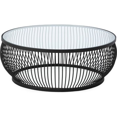 Table à café design verre trempé et métal  élégant RECOLLECTION