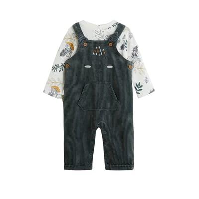 Ensemble salopette bébé en velours côtelé et t-shirt Elliott PETIT BEGUIN