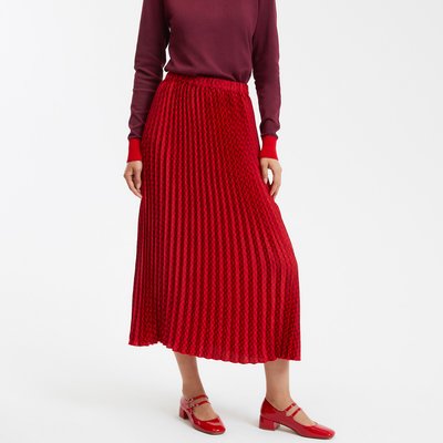 Jupe plissée longue, motif damiers LA REDOUTE COLLECTIONS