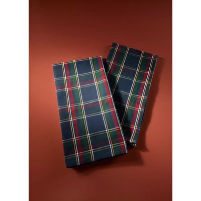 Lot de 2 torchons de cuisine à carreaux tartan MANGO HOME