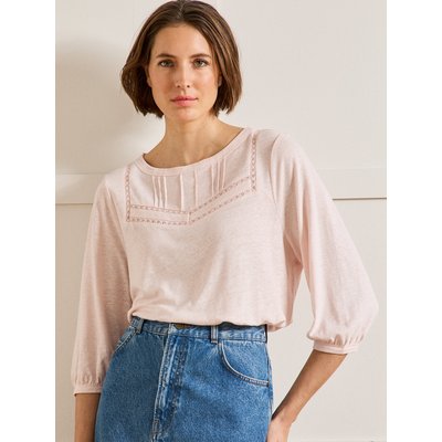 T-shirt plastron lin et viscose CYRILLUS