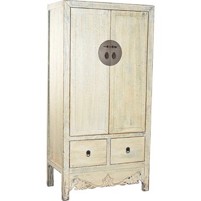 Armoire vitrée bois métal style oriental finition bicolore RECOLLECTION