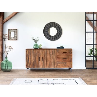 Buffet bas en bois massif 2 portes 160 cm, BALTHAZAR BOBOCHIC