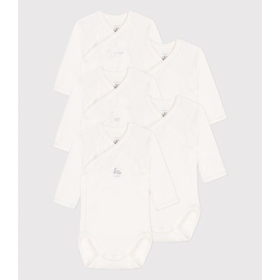Pack of 5 Bodysuits in Organic Cotton PETIT BATEAU