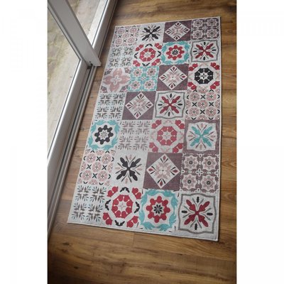 Tapis de cuisine motif carreaux de ciment CAROMENT B UN AMOUR DE TAPIS