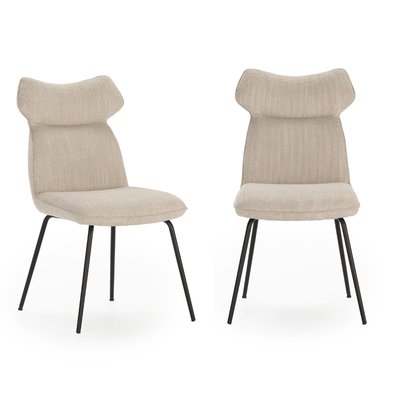 Lot de 2 chaises en tissu avec pieds en métal noir L47 cm - DARA CALICOSY
