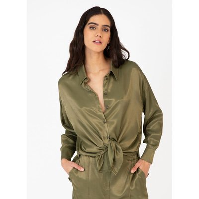 Chemise satin kaki femme La Redoute