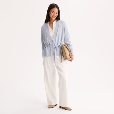 Cardigan com cinto, com efeito cruzado ANNE WEYBURN