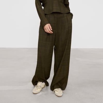 Pantalon à jambes larges à carreaux ADOLFO DOMINGUEZ