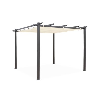 Pergola, aluminium, 3x3m, toile coulissante ISLA 3X3 SWEEEK