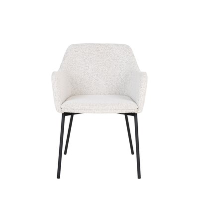 Lot de 2 fauteuils de table en tissu bouclette et métal - MELILLA HOUSE NORDIC