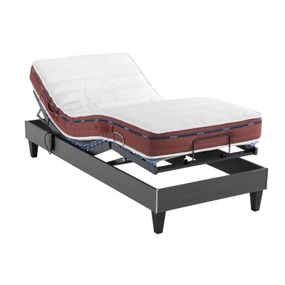 Ensemble matelas relaxation 100% latex, sommier TPR et pieds Crépuscule 500 SOMEO