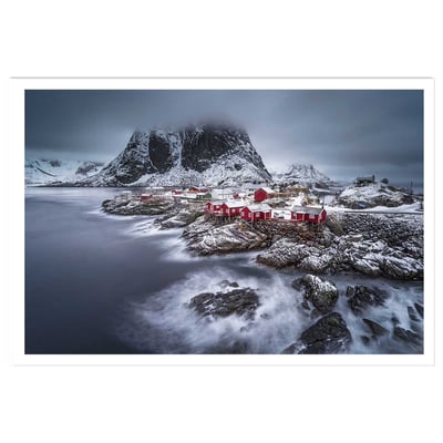 Affiche paysage hiver magique aux lofoten HEXOA