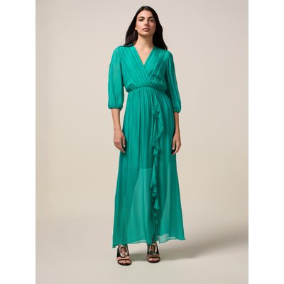 Robe longue réalisée en voile de soie/viscose OLTRE