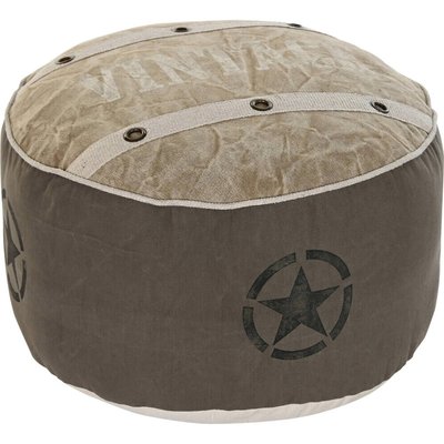 Pouf étoile coton cuir  vintage élégant RECOLLECTION