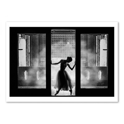 Affiche d’art et cadre noir 50 x 70 cm - Dancer silhouette WALL EDITIONS