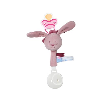 Attache tetine lapin rose SUCRE D'ORGE