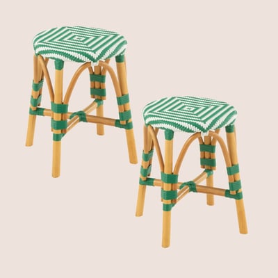 Tabourets parisiens avec assise tressée (lot de 2) - MONTMARTRE HELLIN, DEPUIS 1862