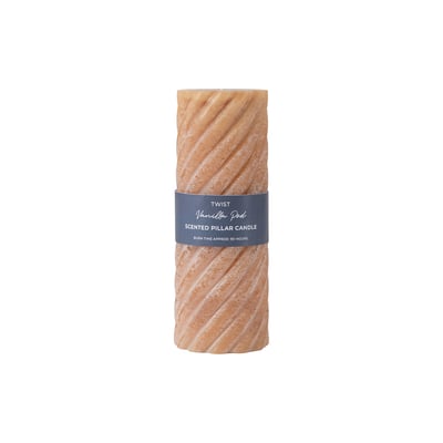 Pack of 2 20cm Vanilla Pillar Candle Twist Amber ÉDITÉ