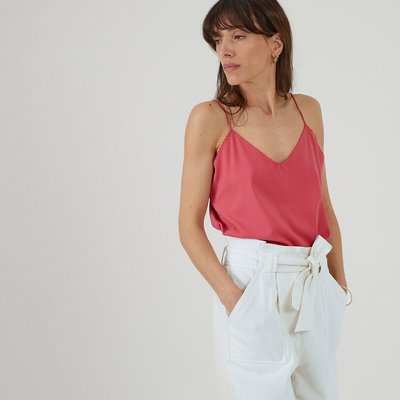 Топ с V-образным вырезом на тонких бретелях LA REDOUTE COLLECTIONS