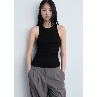 Top maille côtelée fine MANGO