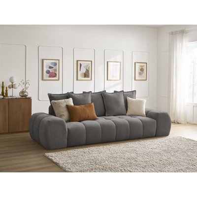 Canapé droit fixe 3 places en tissu texturé, EVEREST BOBOCHIC