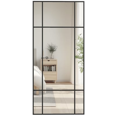 Miroir mural Verre Noir HOMCOM