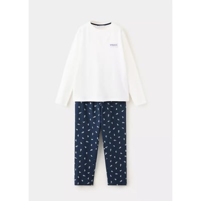 Pyjama complet en coton à motif fusées MANGO KIDS