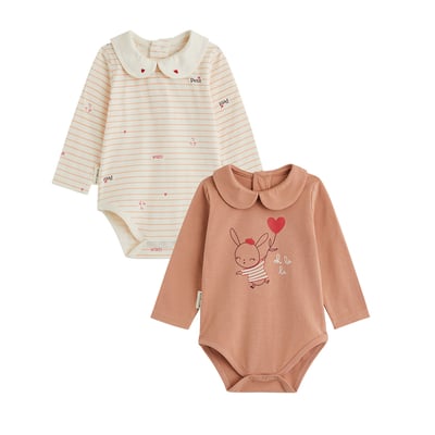 Lot de 2 bodies bébé manches longues Aimée PETIT BEGUIN